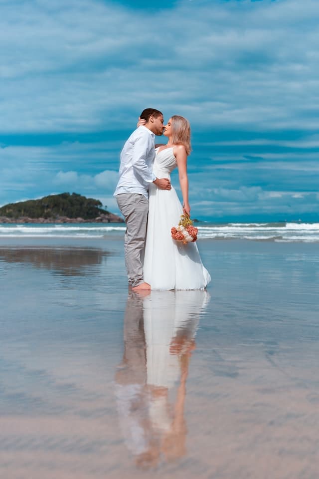 Beach wedding setup